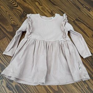 Konges Slojd pink ribbed ruffle dress